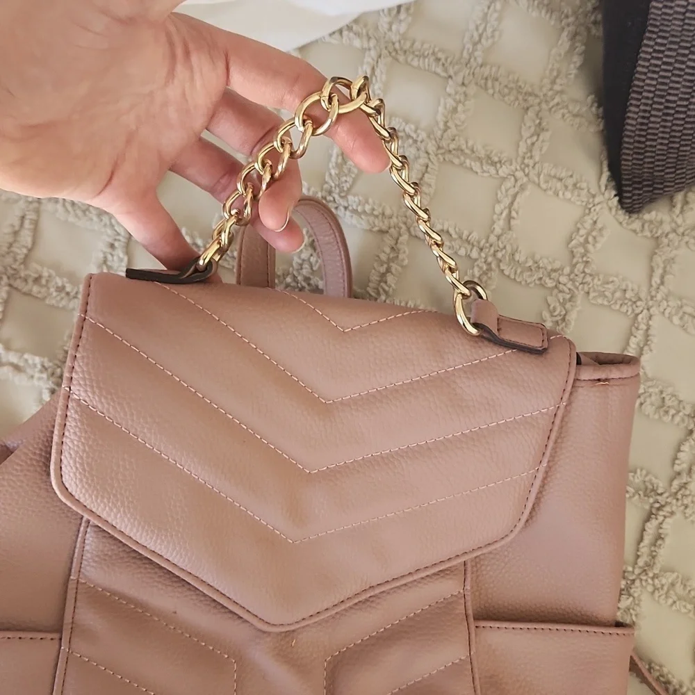 Nanette Lapore Pink Gold Detail Backpack